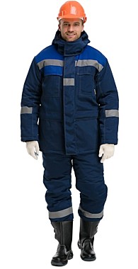 Костюм ЧИКАГО ЗИМА ПК р.64-66/182-188 тёмно-синий с васильковой отделкой