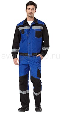 Костюм ГУДЗОН БРЮКИ р.48-50/182-188 василек с черным