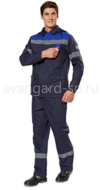 Костюм ОЙЛ ТЭК ПК р.44-46/170-176 темно-синий с васильковым