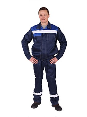 Костюм ЧИКАГО БРЮКИ р.60-62/182-188 темно-синий с васильковым