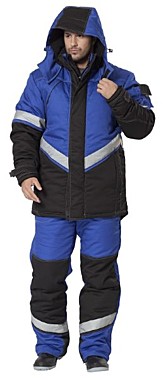 Костюм КАСКАД ЗИМА П/К р.60-62/170-176 василёк/чёрный