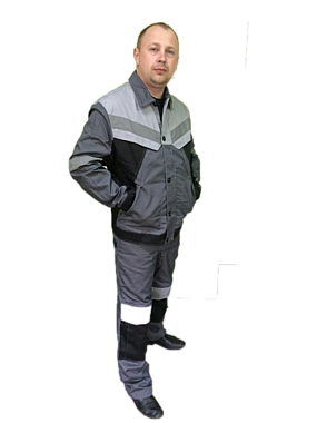 Костюм ПАМИР БРЮКИ р.68-70/170-176 серый/черный/серый тк.Твилл