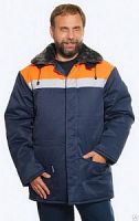 Куртка БРИГАДИР ЗИМА р.60-62/170-176  тёмно-синий с оранжевым