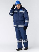 Костюм ГОРИЗОНТ-ЛЮКС ЗИМА БРЮКИ р.56-58/170-176 тёмно-синий /васильковый
